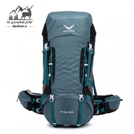 کوله پشتی 45+5 لیتری snowhawk k2-Star رنگ سبز کله غازی