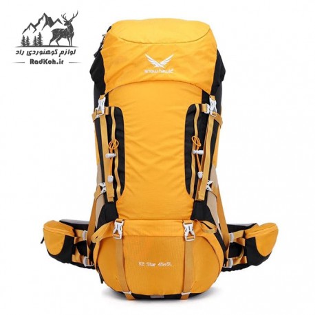 کوله پشتی کوهنوردی 45+5 لیتری snowhawk k2-Star رنگ زرد