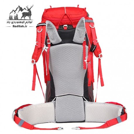 کوله پشتی کوهنوردی 65+10 لیتری snowhawk Sirwan KA-8099 رنگ قرمز