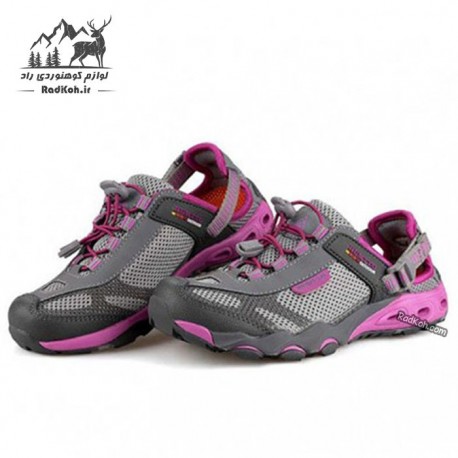 صندل زنانه هامتو مدل 4-2605 رنگ خاکستری/بنفش