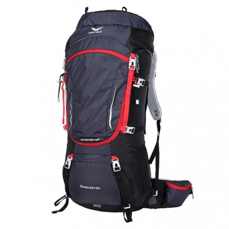 کوله پشتی کوهنوردی 65+10 لیتری snowhawk Sirwan KA-8099 رنگ مشکی