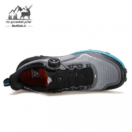 کفش پیاده روی مردانه هامتو مدل 850930A-2 بند دیسکی رنگ خاکستری تیره/مشکی