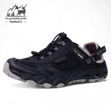 صندل هامتو زنانه مدل 2605-13 رنگ مشکی/طوسی