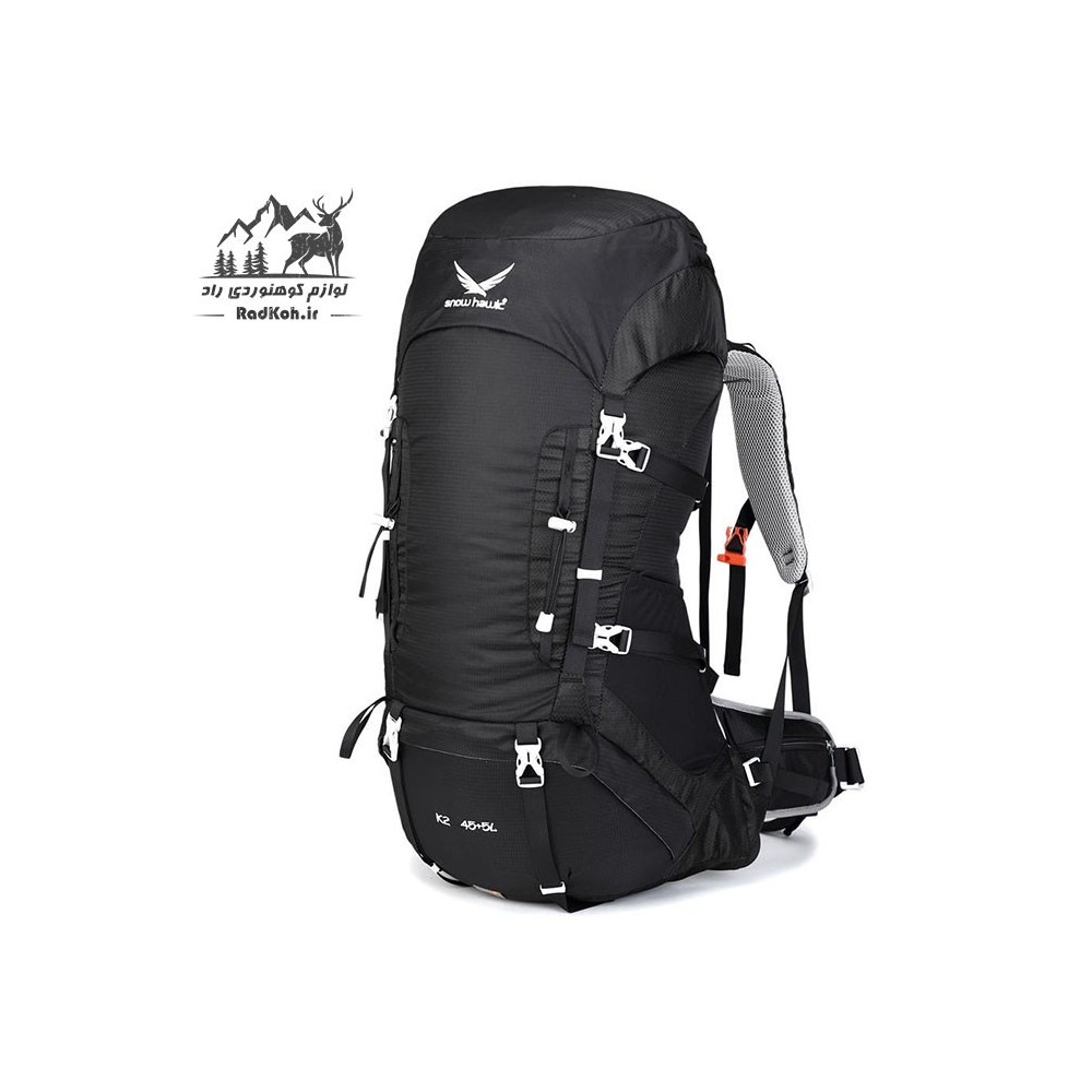 کوله پشتی کوهنوردی 45+5 لیتری snowhawk K2 رنگ مشکی