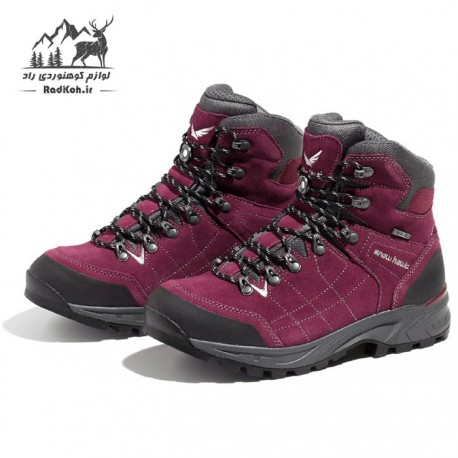 کفش ساق بلند زنانه snowhawk rozhan رنگ زرشکی	
