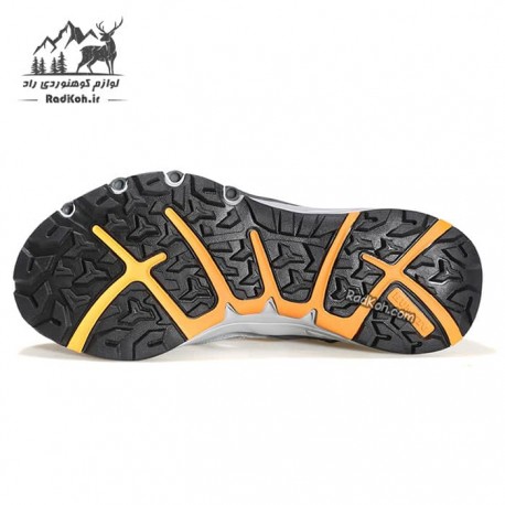 کفش پیاده روی مردانه هامتو 630261A-2 رنگ خاکستری تیره/نارنجی