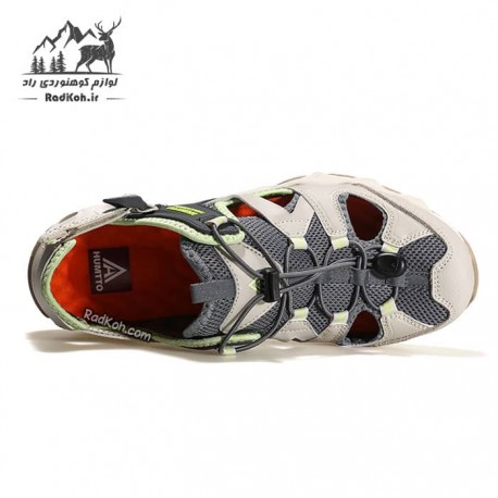 کفش صندل رانینگ مردانه هومتو 630261A-3 رنگ خاکستری تیره/کرم (بژ)