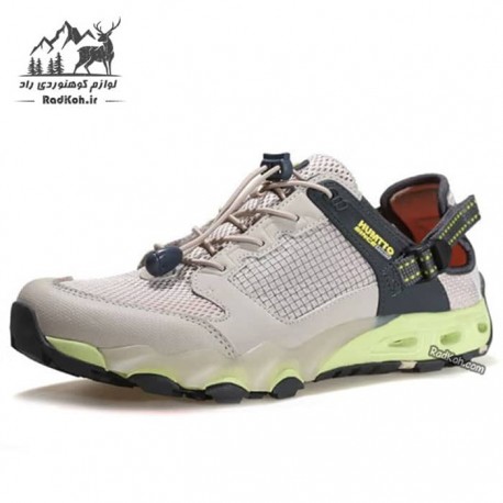 کفش صندل پیاده روی مردانه هامتو مدل 630101A-2 رنگ کرم(بژ)/سبز فسفری