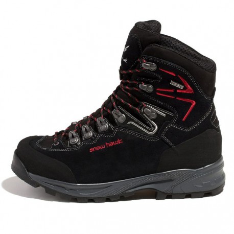 کفش طبیعت گردی مردانه snowhawk bolghais رنگ مشکی دوخت قرمز