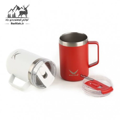 تراول ماگ اسنوهاک 480 میل مدل ANGLE کد SN-C6147 رنگ سفید