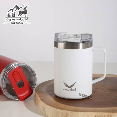 تراول ماگ 480 میل اسنوهاک مدل ANGLE کد SN-C6147 رنگ سفید