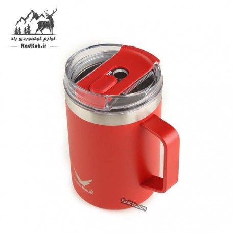 ماگ دوجداره مسافرتی 480 میل اسنوهاک مدل ANGLE کد SN-C6147 رنگ قرمز