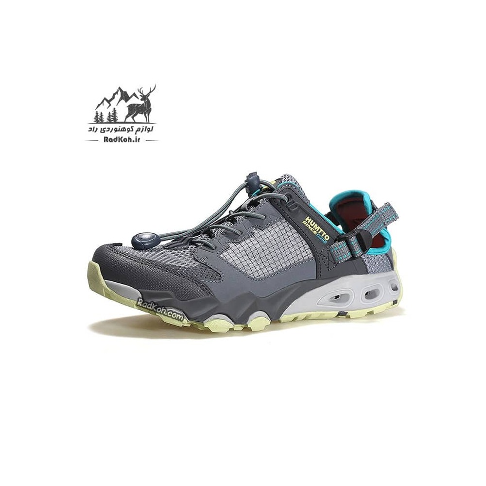 کفش پیاده روی زنانه هامتو مدل 630101B-4 رنگ طوسی/سبز فسفری