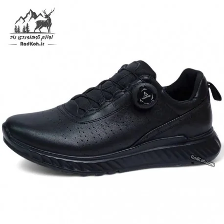 کفش پیاده روی چرم زنانه هامتو مدل 350639B-1 بند دیسکی رنگ مشکی