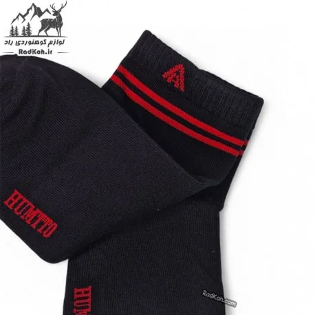 جوراب کوهنوردی سبک هامتو مدل HB202407-1 رنگ مشکی/قرمز