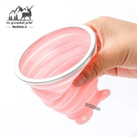 لیوان تاشو سیلیکونی 180 میلی لیتر بلک دیر رنگ صورتی