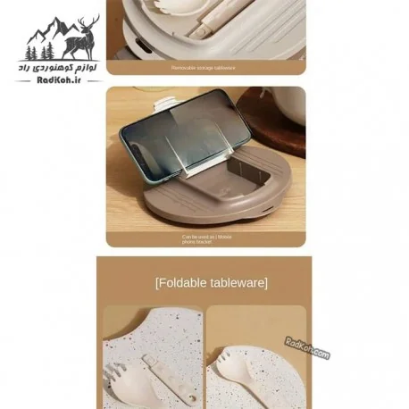 ظرف غذای کوهنوردی چند منظوره 1300 میل مدل T1300 رنگ قهوه ای