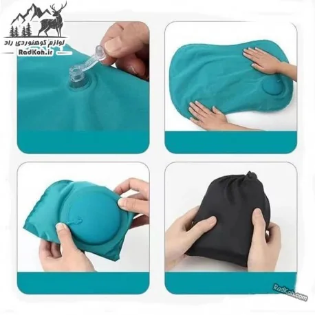 بالش بادی سفری اتوماتیک مدل 400 رنگ سبز