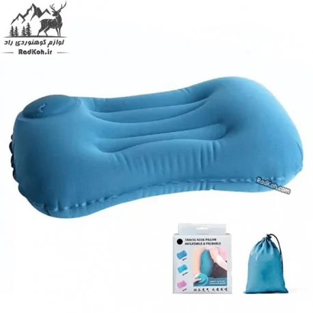 بالش بادی سفری اتوماتیک مدل 400 رنگ آبی