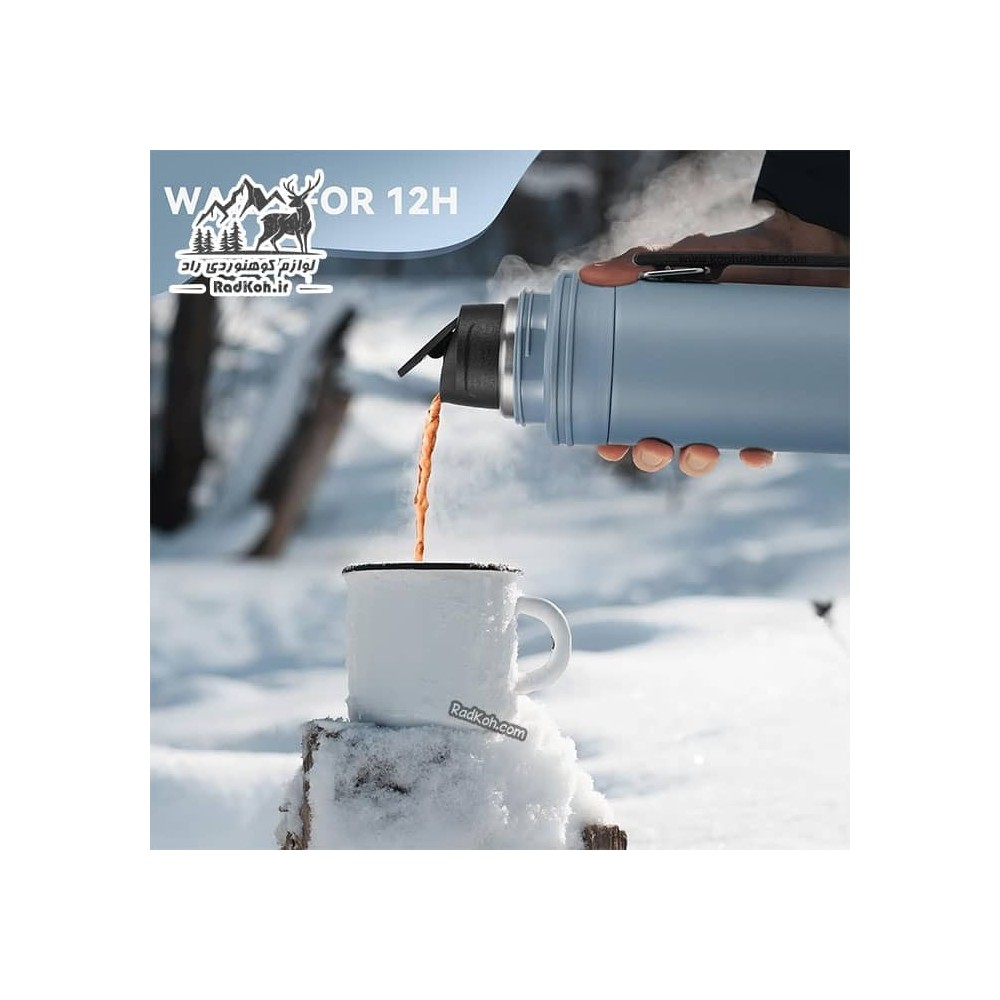 فلاسک کوهنوردی سانتکو 1 لیتر مدل Aspen کد HY-1000-16 رنگ طوسی