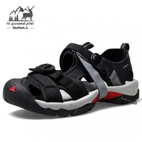 صندل کوهنوردی جلو بسته مردانه هامتو مدل 710091A-1 رنگ مشکی/قرمز