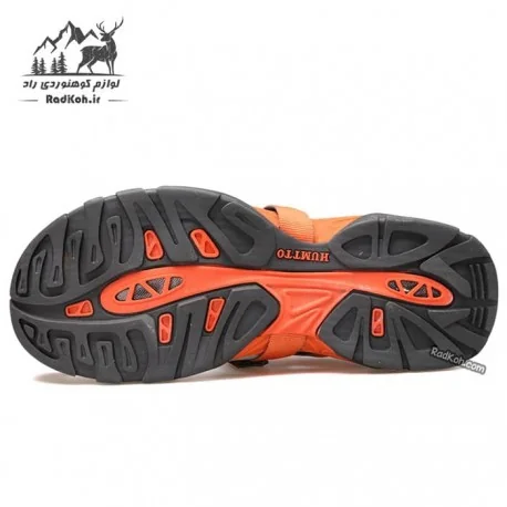 صندل هامتو مردانه مدل 710091A-2 رنگ خاکستری تیره/نارنجی