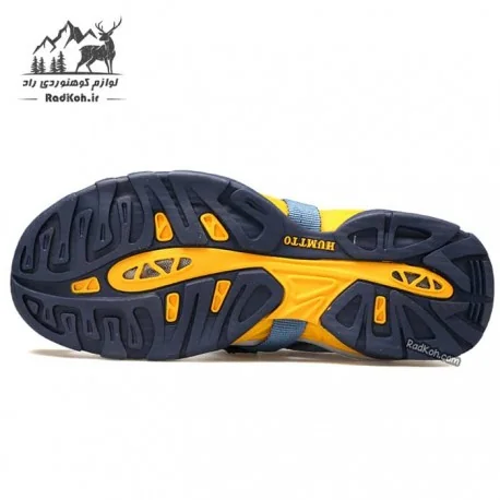 صندل هامتو مردانه مدل 710091A-4 رنگ سرمه ای/زرد