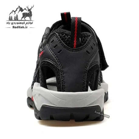 صندل مردانه هامتو مدل humtto 710091A-5 رنگ مشکی طرح دار/قرمز