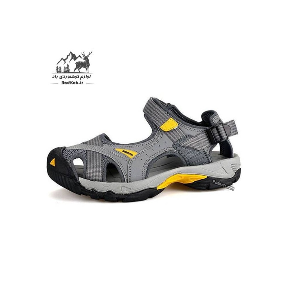 صندل جلو بسته مردانه هامتو مدل 9601-2 رنگ خاکستری روشن