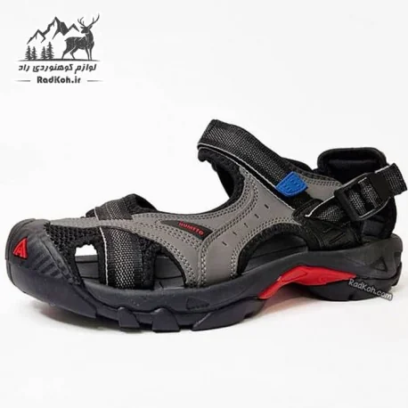 صندل مردانه هامتو مدل 9601-10 رنگ مشکی/خاکستری تیره