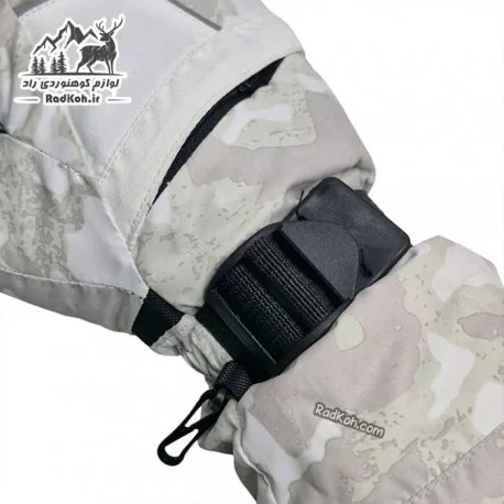 دستکش کوهنوردی و اسکی کد R01 رنگ سفید/سبز