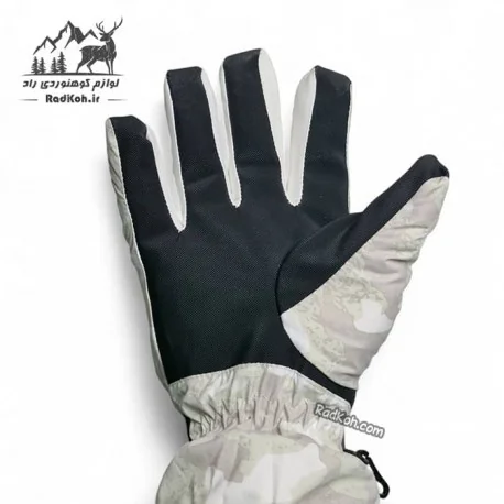 دستکش کوهنوردی و اسکی کد R01 رنگ سفید/سبز