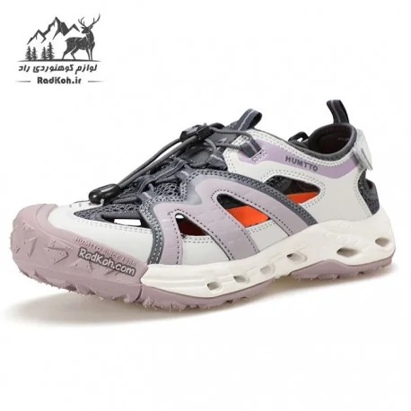 صندل جلو بسته زنانه هامتو مدل 650221B-4 رنگ طوسی/یاسی