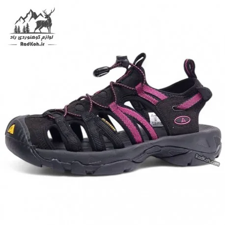 صندل جلو بسته زنانه هامتو مدل 710442B-6 رنگ مشکی/صورتی