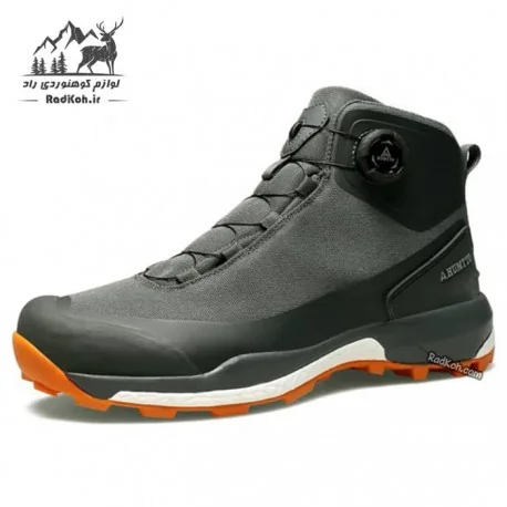 کفش ساقدار مردانه هامتو مدل 220838A-2 بند دیسکی رنگ خاکستری/نارنجی