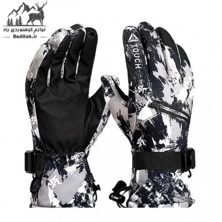 دستکش زمستانی گورتکس  Hector Step کد HS300 رنگ طوسی/مشکی