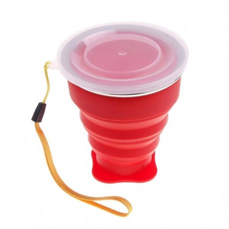 خرید لیوان سیلیکونی کوهنوردی تاشو کد L1 رنگ قرمز