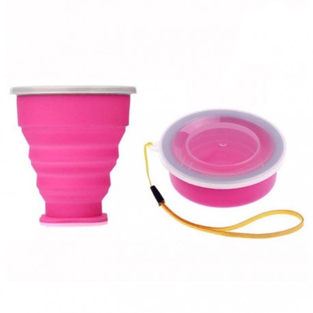 خرید لیوان سیلیکونی کوهنوردی تاشو کد L1 رنگ صورتی