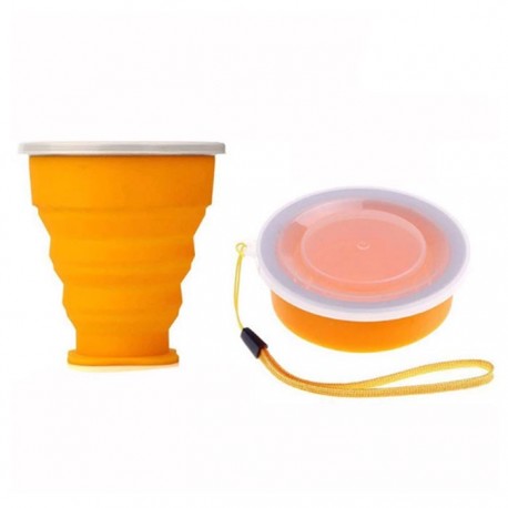 خرید لیوان سیلیکونی کوهنوردی تاشو کد L1 رنگ نارنجی