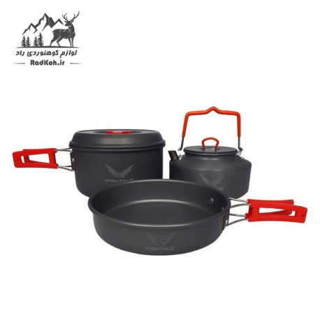 ست ظروف دو نفره اسنوهاک مدل SN.D55A رنگ قرمز