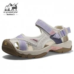 صندل روزمره هامتو زنانه مدل 9602-12 رنگ سفید/سوسنی