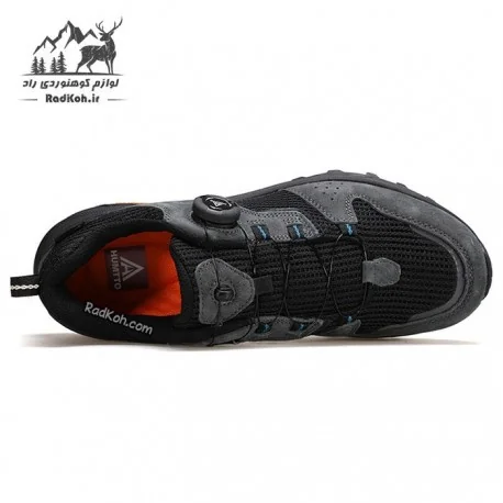 کفش هومتو مردانه مدل 160913A-1 بند دیسکی رنگ مشکی/خاکستری تیره