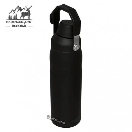 بطری آب استنلی 600 میلی لیتر مدل 0.6L ICEFLOW BOTTLE رنگ مشکی