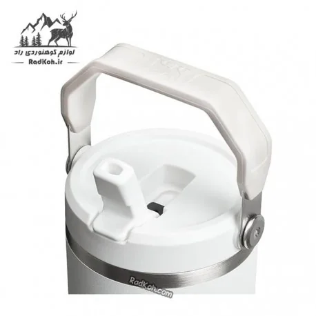 تراول ماگ نی دار 880 میلی لیتر استنلی مدل FLIP STRAW TUMBLER 0.88L رنگ سفید