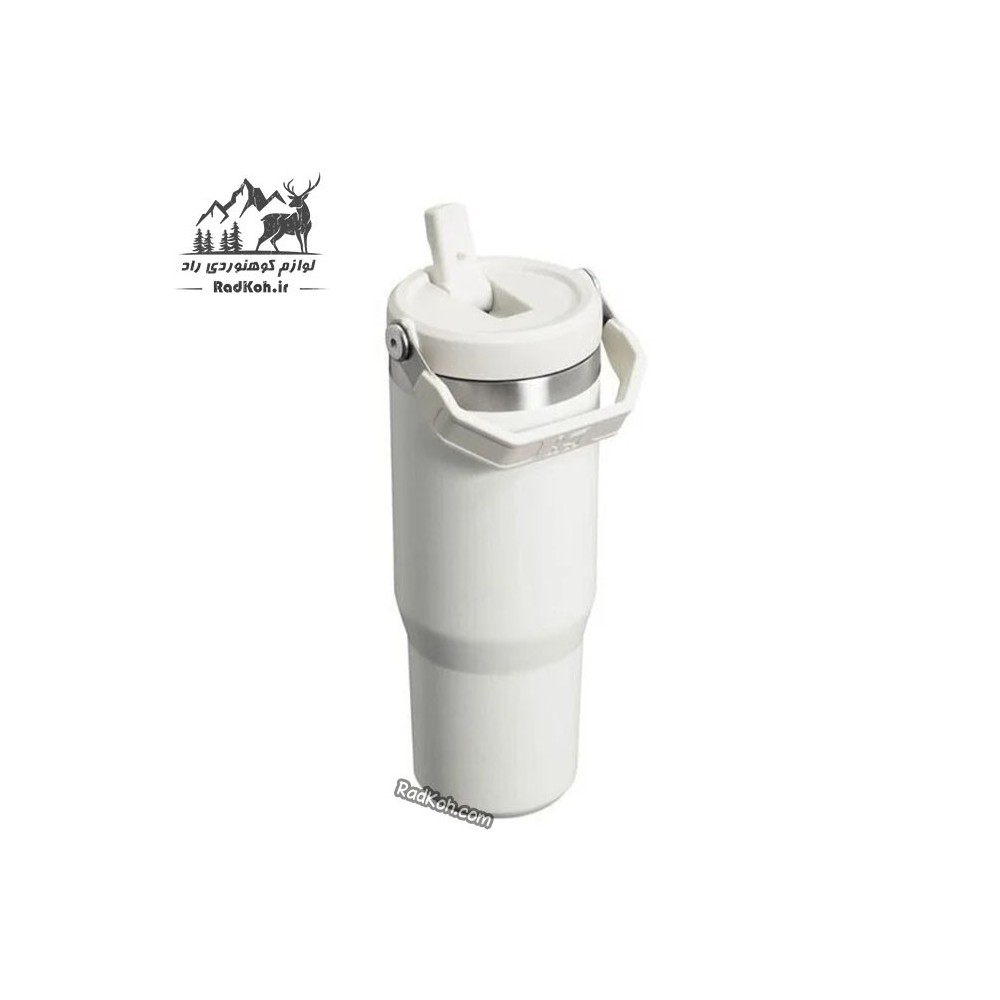 تراول ماگ استنلی نی دار مدل FLIP STRAW TUMBLER 0.88L رنگ سفید