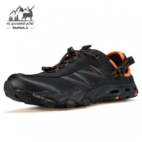 کفش صندل مردانه هامتو مدل 660958A-1 رنگ مشکی/نارنجی