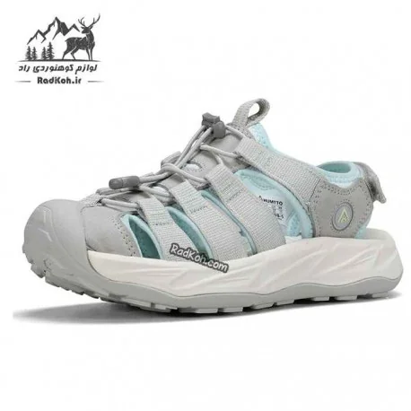 	صندل زنانه هامتو مدل 760289B-5 رنگ طوسی/آبی یخی با طراحی مقاوم و رویه تنفسی