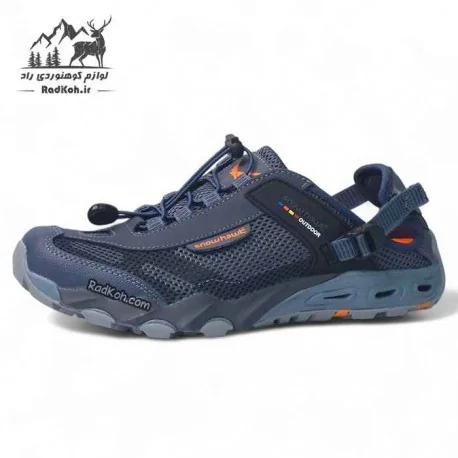 صندل مردانه اسنوهاک کد SN-S1259M-7 رنگ خاکستری/سرمه ای با بندکشی سریع و محافظ پنجه