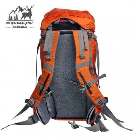 کوله پشتی صخره 55 لیتری با قابلیت اتصال تجهیزات کمپینگ مثل باتوم، چادر و کیسه‌خواب