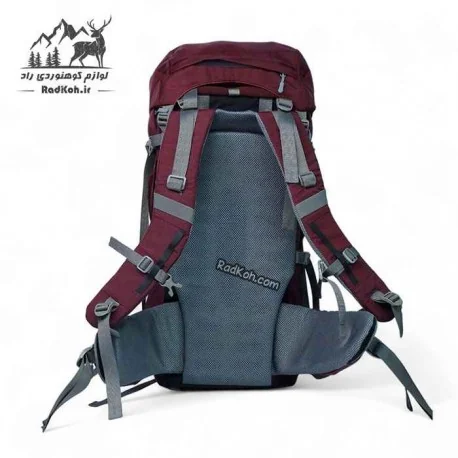 کوله پشتی 45 لیتری صخره مدل رایز با درب اصلی باز و فضای داخلی قابل مشاهده